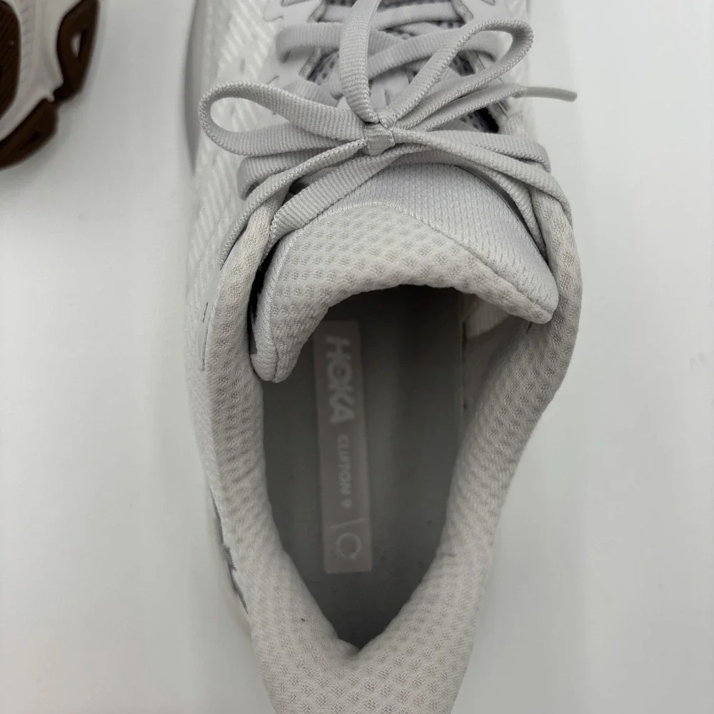Hoka One One Clifton 9 White Running Shoes Women's Size 12B Walking Comfort